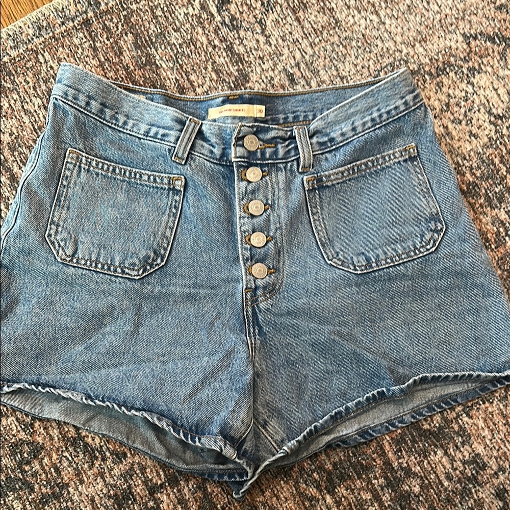 Levi's Blue Jean Shorts High-Waisted Cut-Off